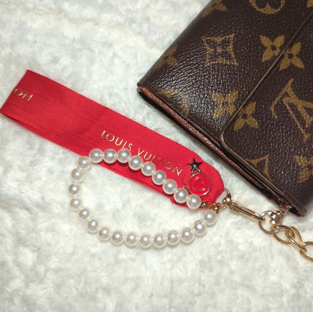 Louis Vuitton Ribbon Key Chain Bag Charm Upcycled From Authentic Ribbon